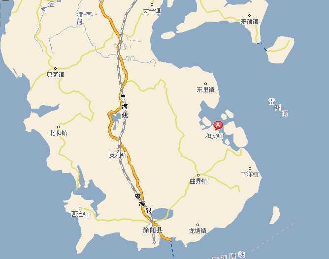 广东湛江市徐闻县地图