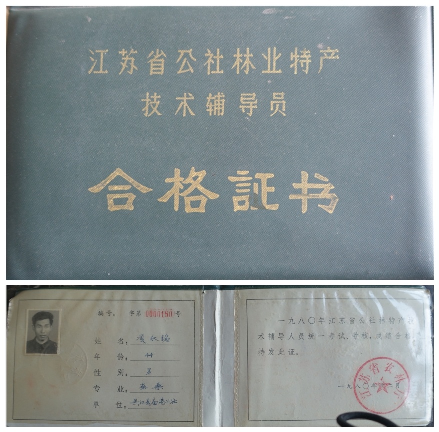 18.1980年,项永铭的江苏省公社林业特产技术辅导员合格证书.jpg 18.1980年,项永铭的江苏省公社林业特产技术辅导员合格证书.jpg